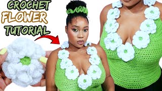 How to Crochet a Simple Flower Tutorial 🌸