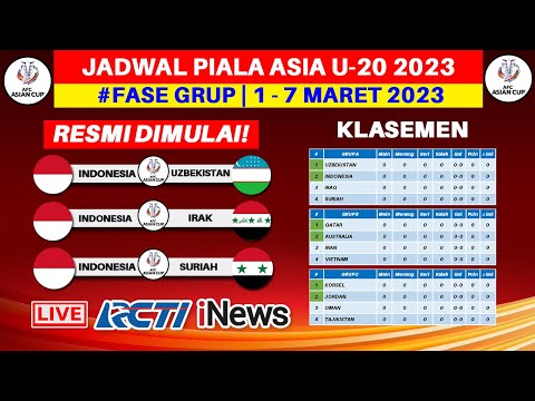 Jadwal Piala Asia U 20 2023 - Indonesia vs Uzbekistan - Indonesia vs Irak - Piala Asia U20 2023