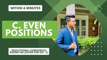 C  Even Positions | Educational Codeforces Round 168 (Rated for Div. 2) | Bangla