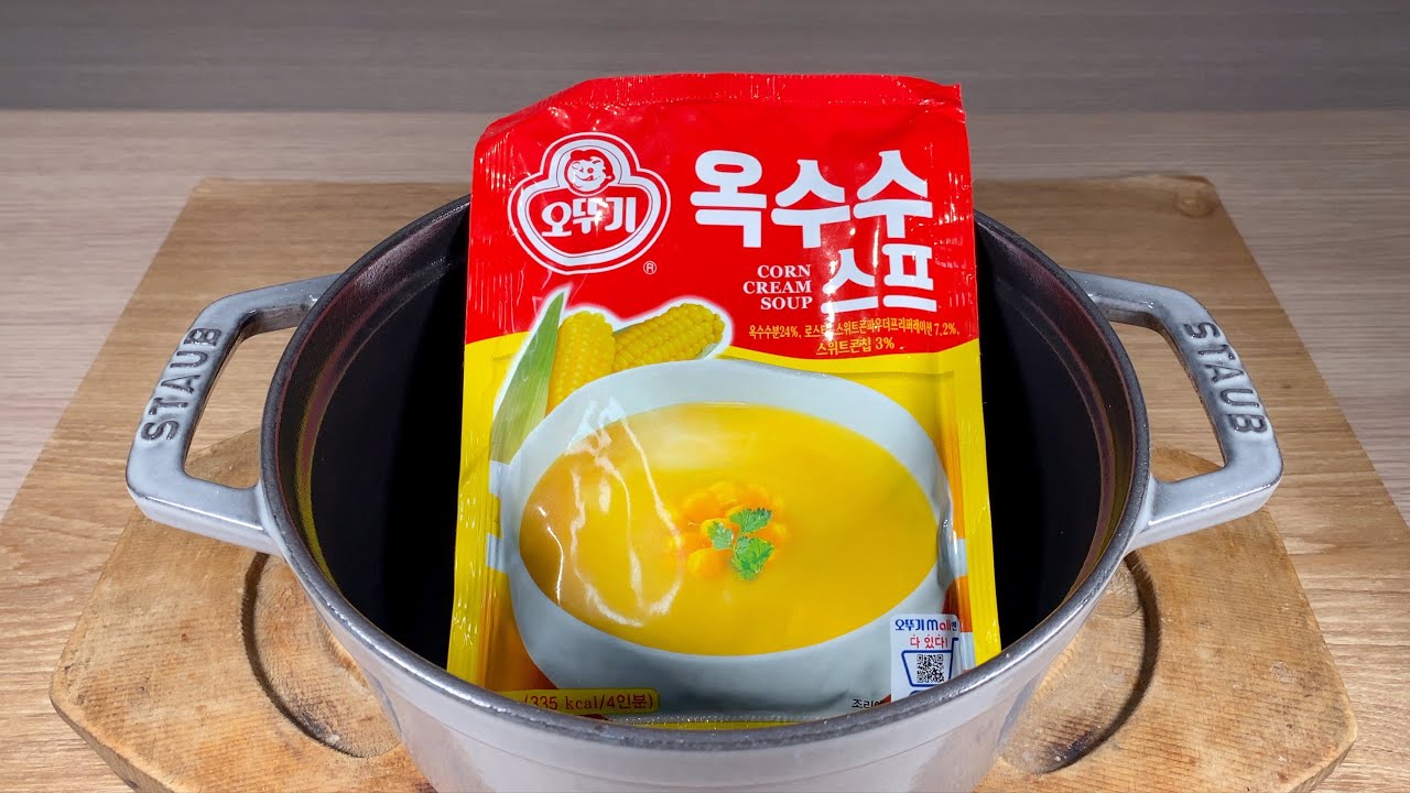 Korean Rusk 2022.02.19 14:00 오뚜기 옥수수스프 다양하게 먹는법 | 크루톤 러스크 한국과자 | Korean snack ...