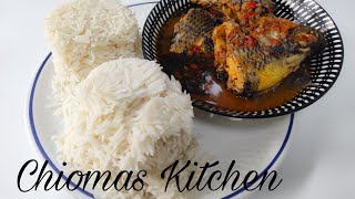 How To Make Tasty Tilapia Fish Pepper 🌶️ Soup Recipe Served with White Rice in Chiomas Kitchen.