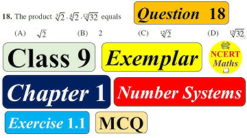NCERT Class 9 Maths Chapter 1 Exemplar | Question 18 | MCQ | Exercise 1.1 | number systems | CBSE
