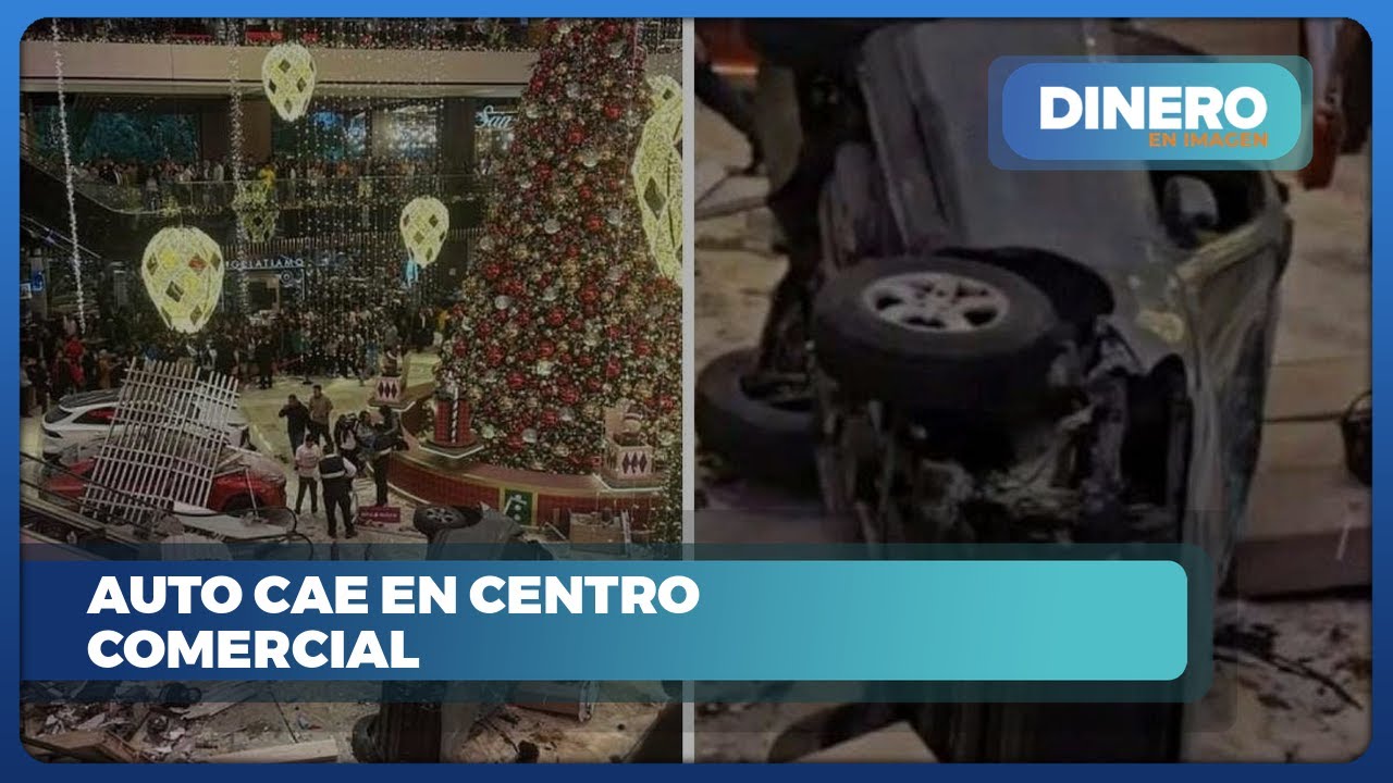 Auto cae desde cuarto piso en centro comercial | Dinero en Imagen - YouTube