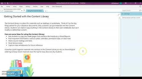 OneNote Class Notebook - Exploring the OneNote Interface (2019)