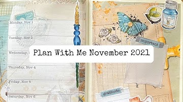 Plan with me November 2021/Bullet Junk Journal/Altered Book Planner/New Digital Kit incl. Freebies!