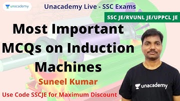 🔴 Live! 👉 Important MCQs on Induction Machines - 3 | SSC JE/RVUNL JE/UPPCL JE | Suneel Kumar