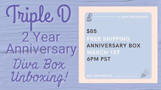 Triple D | 2 Year Anniversary Box | Diva Box Unboxing and Swatching