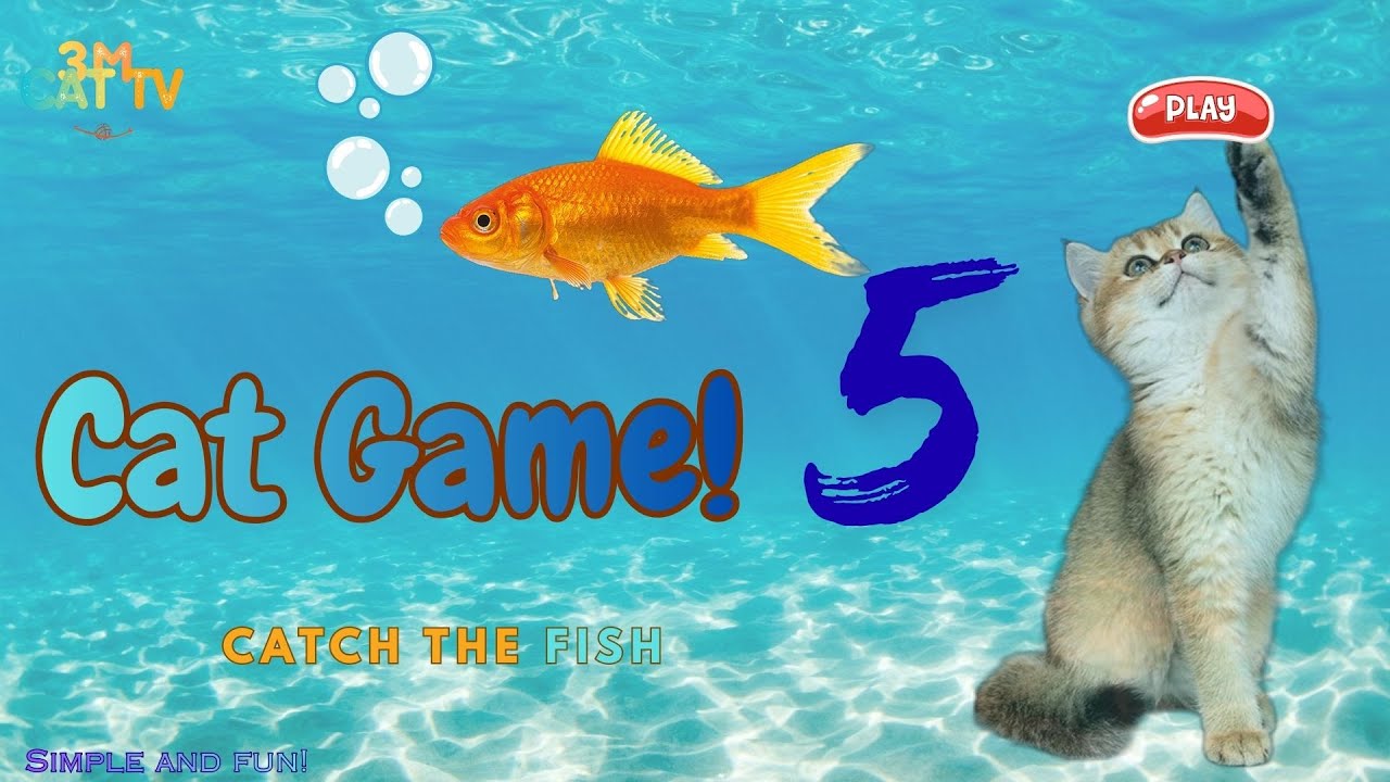 🐱🔥【CatTV | Cat Game | Virtual Cat sitter】3 Hours of  Fish for Cats | 5.1 audio | 4k 60fps