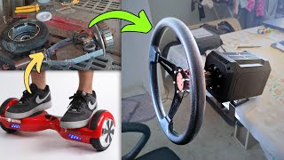 From TRASH to SIM RACING: DIY Racing Wheel with Hoverboard Motor