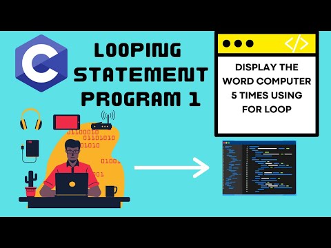 //C Program To Display The Word Computer Five Times Using For Loop//.