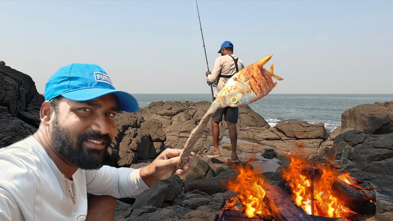 मासा पकडून catch & cook करायला गेलो समुद्रावर ,12 तास समुद्रावर | fishing and cooking @TejaGurav