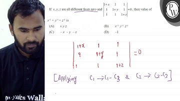 If \( x, y, z \) are all different from zero and \( \left|\begin{ar...