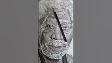 hyperrealistic morgan freeman sketch