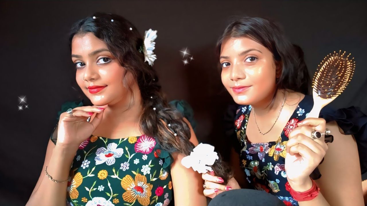 ASMR Hairplay With My Sister | Hair brushing,Oil Massage, Scalped Massage, Hairstyle | ✨