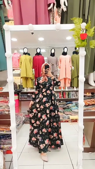 Gamis Motif Bunga Untuk Orang Gemuk #shorts