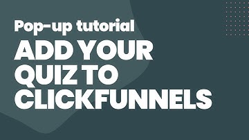 Add a Quiz Pop-up on ClickFunnels