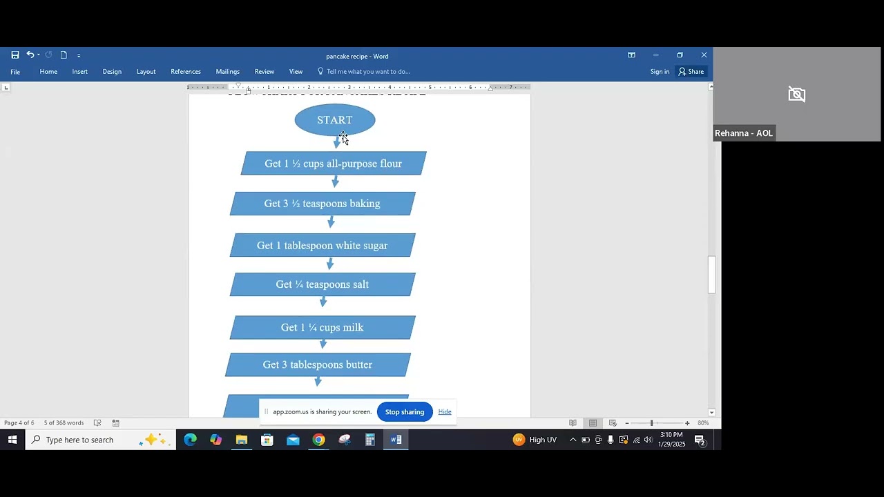Drawing a Flowchart for a recipe Example - YouTube