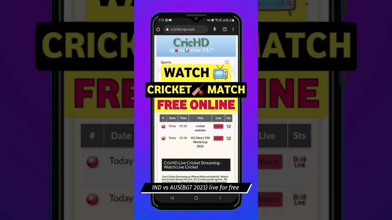 IND vs AUS 2023 test Series LIVE FREE Android and PC (link on comment)