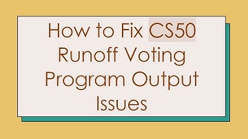 How to Fix CS50 Runoff Voting Program Output Issues