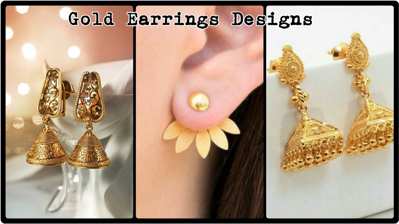 New Gold Earrings Designs | 2019 - YouTube