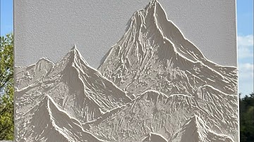 Painting with texture paste. Interior painting. We create mountains.