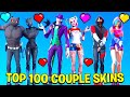 Top 100 Couple Skins With Best Fortnite Dances &amp; Emotes! (The Joker &amp; Harley Quinn, Ikonik &amp; Iris)