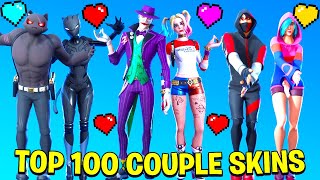 Top 100 Couple Skins With Best Fortnite Dances & Emotes! (The Joker & Harley Quinn, Ikonik & Iris)