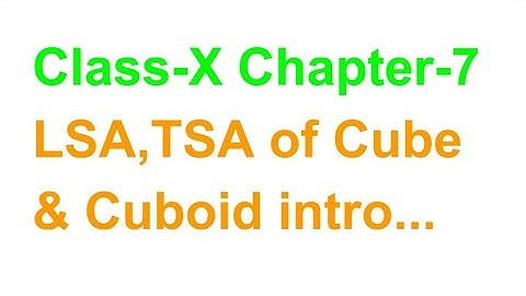 TN Class-X Maths Chapter-7 LSA , TSA and Volume  of Cuboid and cube intro..