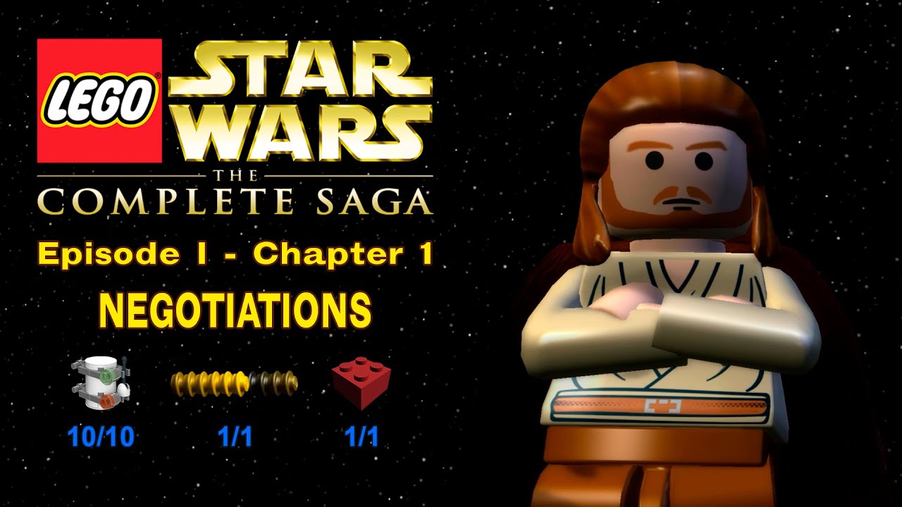 [100 Guide] LEGO Star Wars TCS Episode I, Level 1 "Negotiations" All Minikits & Red brick