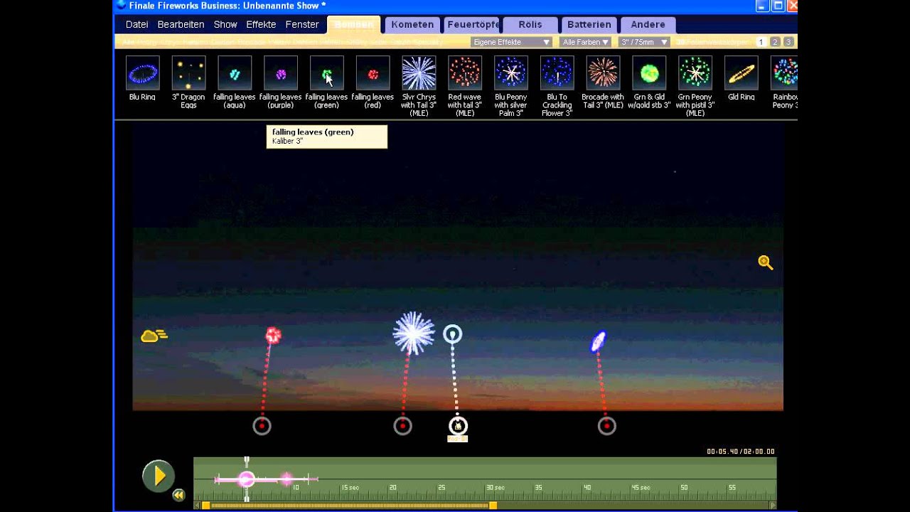 Abschußpositionen in FINALE Fireworks hinzufügen