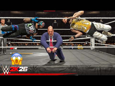 Rey Mysterio and Dominik Mysterio destroys Paul Heyman at Raw | WWE 2K26 Gameplay