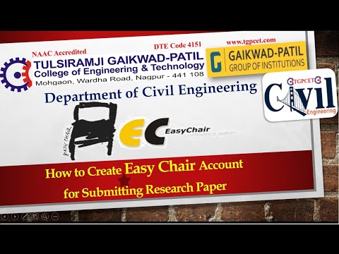 How to Create Easy Chair Account for Research Paper Submission