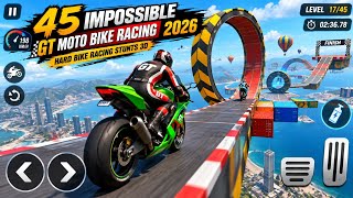 45 IMPOSSIBLE GT MOTO BIKE RACING 2026 - HARD BIKE RACING STUNTS 3D - ANDROID GAMEPLAY  screenshot 5