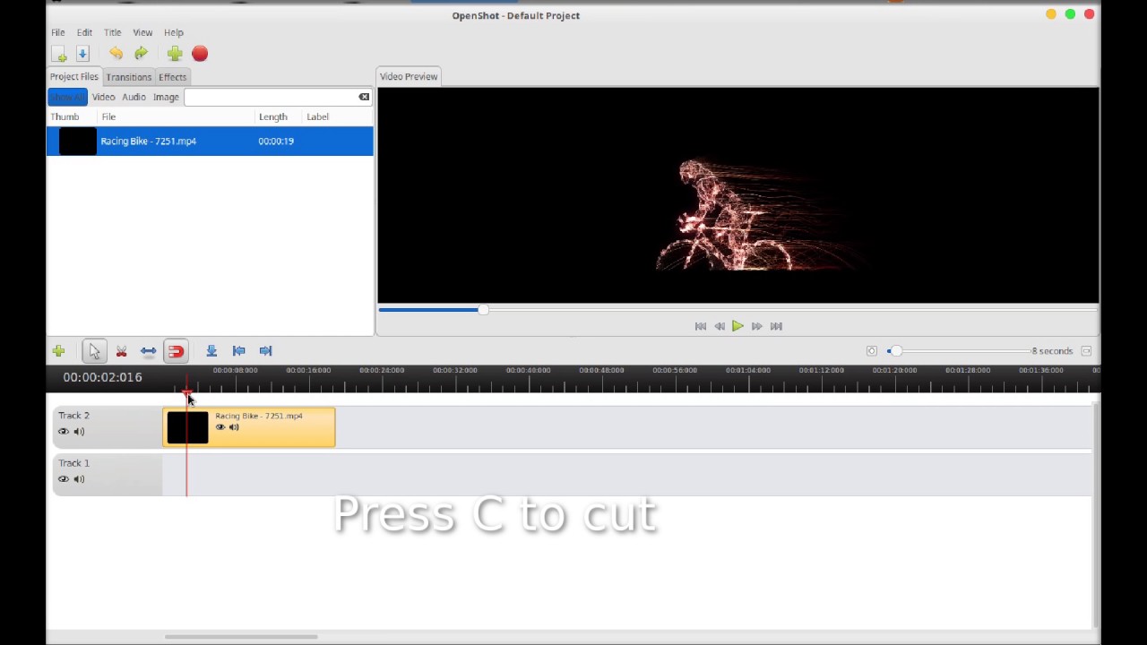 Shortcut Key to cut a video with Openshot Video Editor YouTube