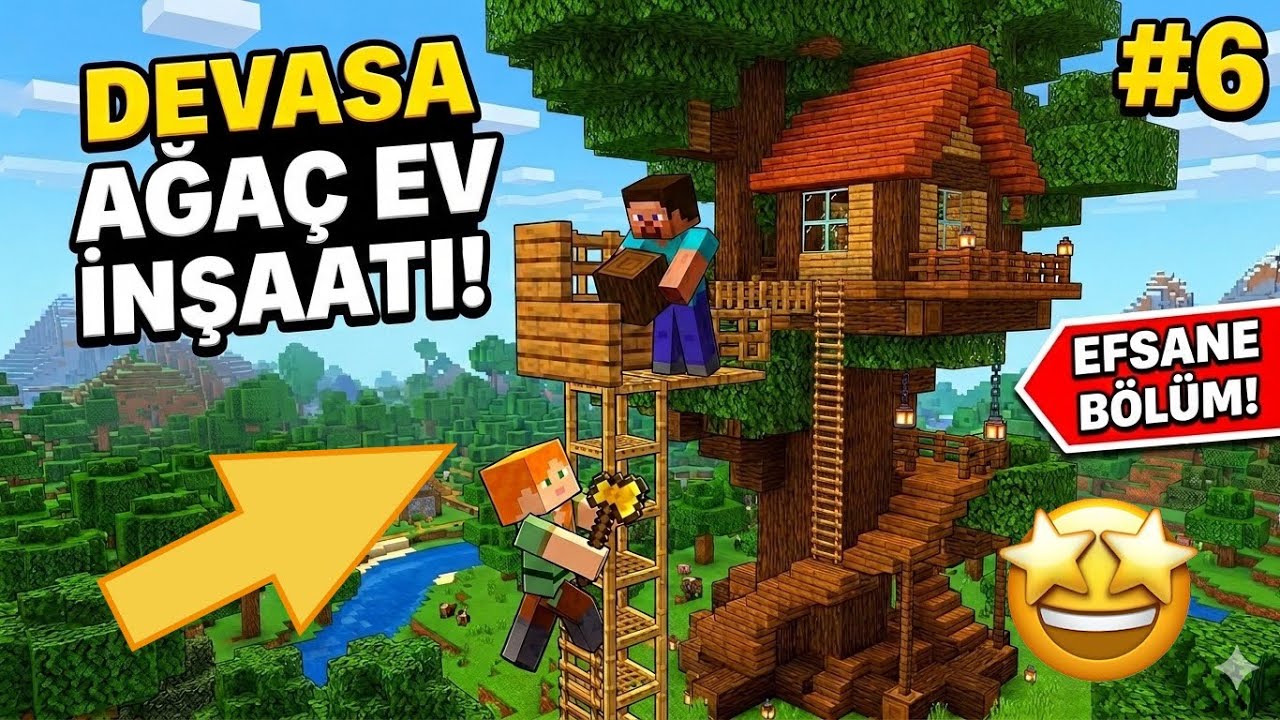 #6 DEVASA AĞAÇ EV YAPTIK |Minecraft Nautilus Adası