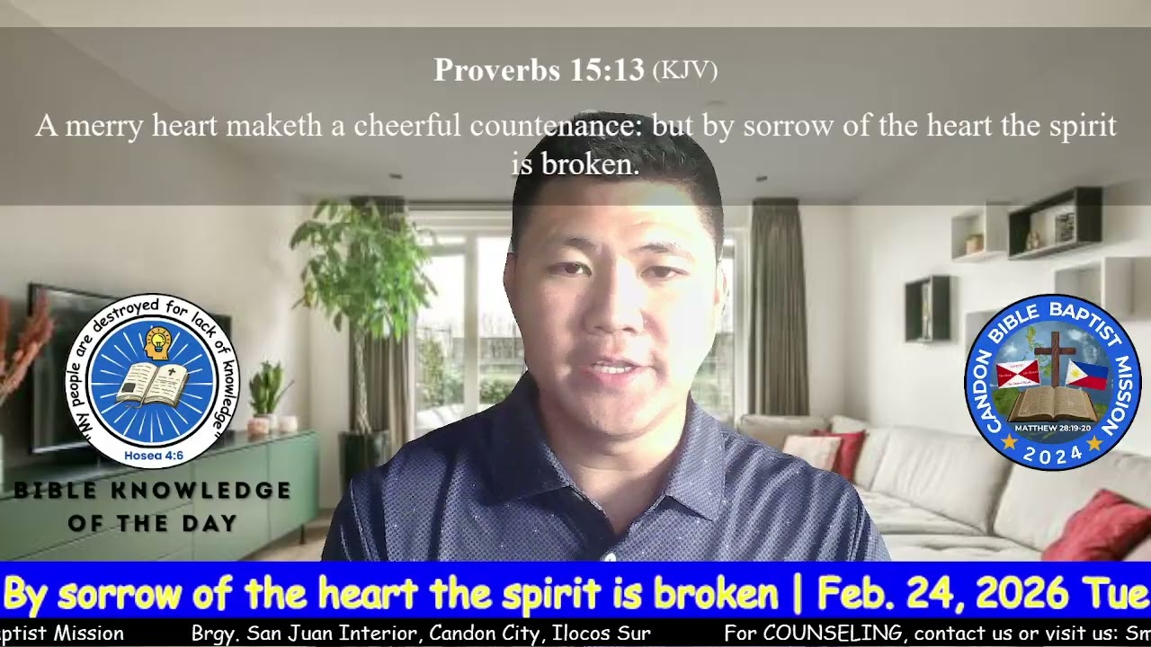 By sorrow of the heart the spirit is broken