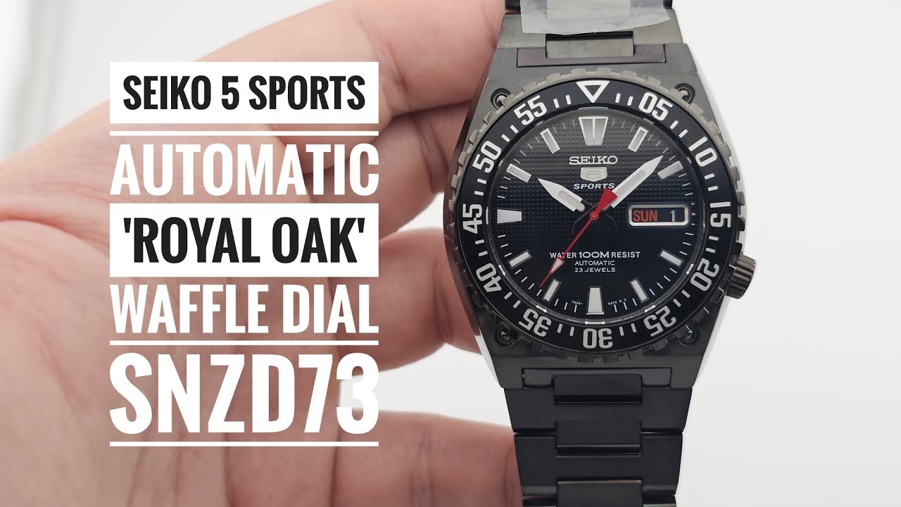 Seiko 5 Sports Automatic 'Royal Oak' Waffle Dial SNZD73