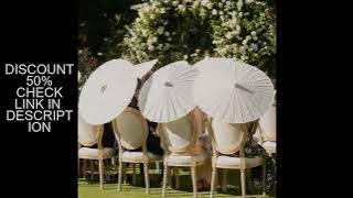 10-30PCS Parasol Umbrellas 80CM Chinese White Paper Umbrella White Wedding Parasols for Bridal Party