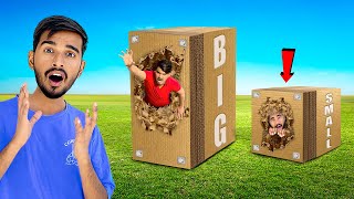 Big Vs Small Unbreakable Box Challenge - 100 Layers Cardboard Trap!