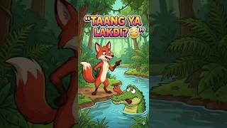 How the Fox Tricked the Crocodile Twice! 😂🦊#ChalakLomdi #HindiMoralStories #Panchatantra