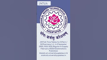 JNTUA Time Tables for B.Tech / B.Pharmacy 1-1, 1-2 Semester Regular & Supply February 2023 Exams