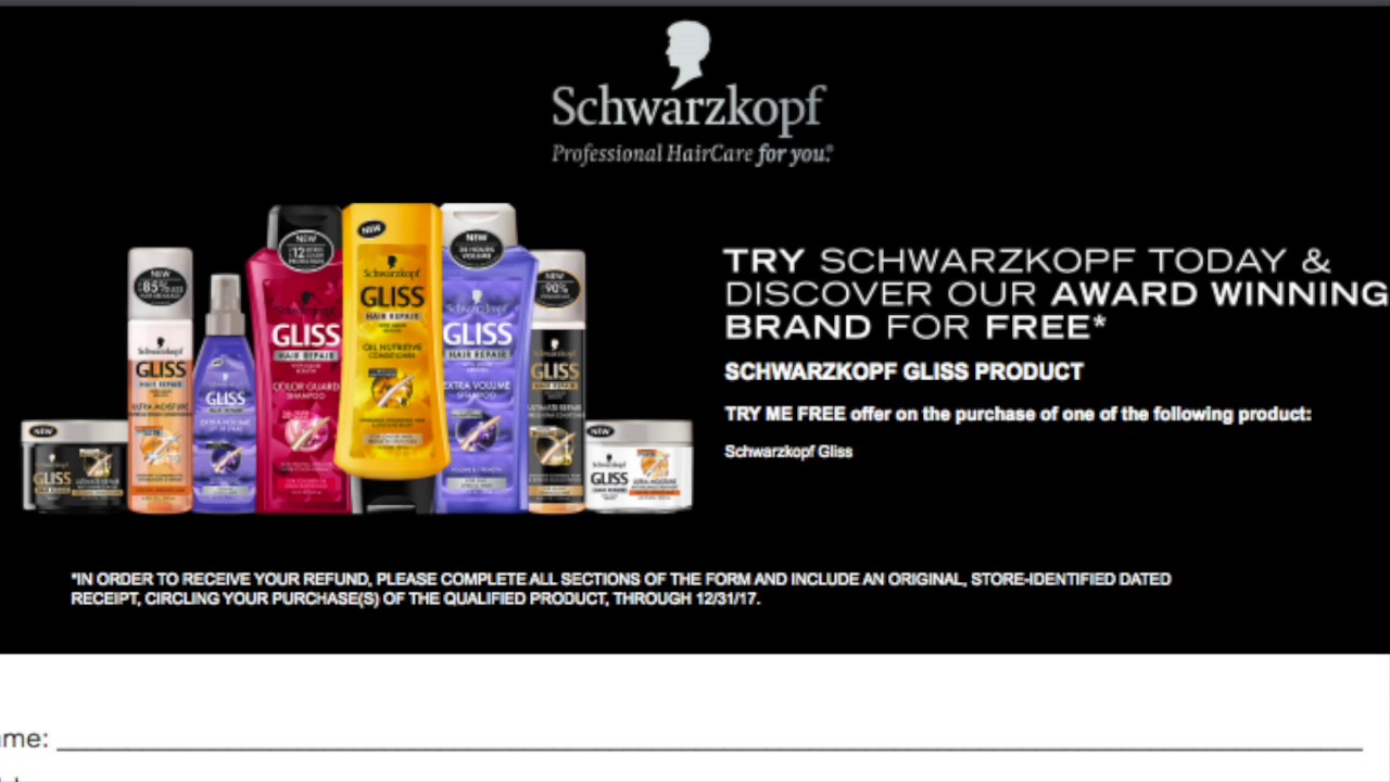 Schwarzkopf Gliss Rebate Offer YouTube