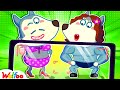 Body switch up mom and dad accidentally switched bodies for 24 hours  kids cartoon  wolfoo world