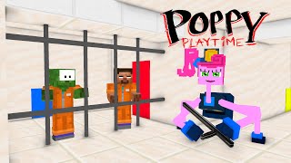 Cute Girl Prison Break Kissy Missy POPPY PLAY TIME CHALLENGE - MINECRAFT MONSTER SCHOOL