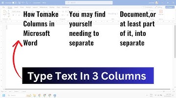 How To Type Text In 3 Columns In Microsoft Word  | Showing Text In Three Columns in MS Word [2024]