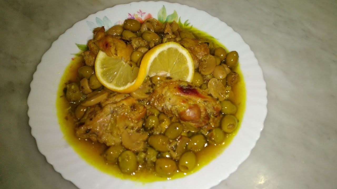 دجاج بالزيتون والفطر #طاجين_زيتون يقطر بالبنة / وصفاتي سهلة واقتصادية 