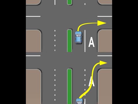 Как повернуть направо при наличии полосы для автобусов