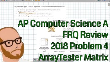 Computer Science A Free Response 2018 FRQ 4