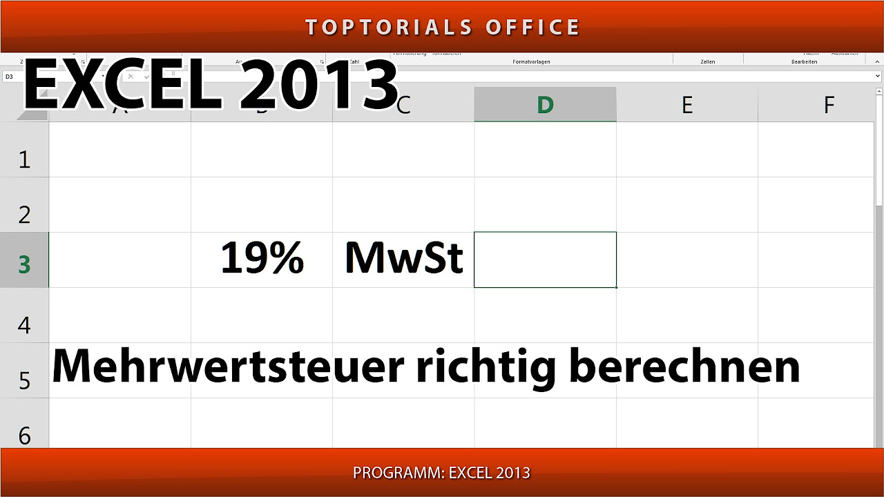 Update Mehrwertsteuer MwSt / Umsatzsteuer USt richtig berechnen (Excel)