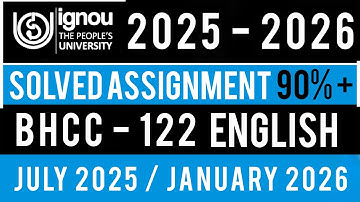 BHCC 122 Solved Assignment 2025-26 | BHCC 122 SOLVED ASSIGNMENT 2025-26 IN ENGLISH | BHCC 122